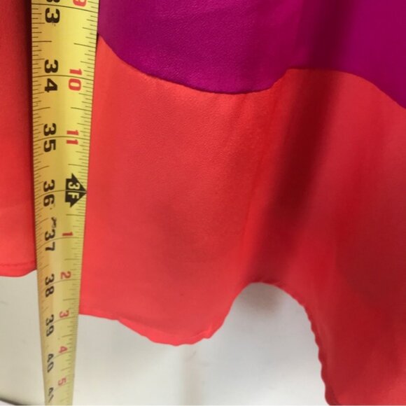 MERONA NEW Sleeveless A-Line Color Block Dress Dress Elastic Waist Crew Button L - Picture 16 of 16